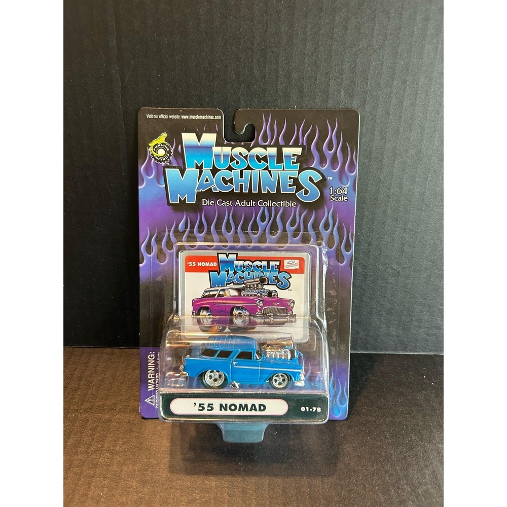 Muscle Machines Blue '55 Chevy Nomad 01-78 1:64 Scale 1955 NEW NIB
